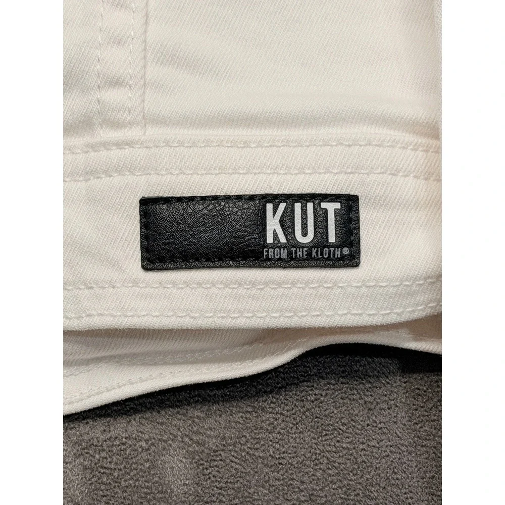Kut from‎ the Kloth Rene Jacket Womens XS White Denim Trucker Cotton Stretch